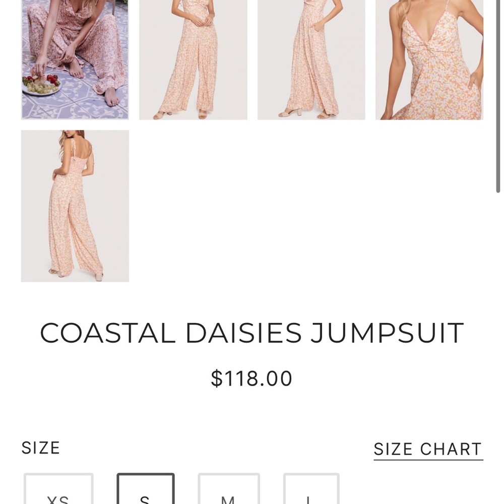 Lost + Wander Pink and White Wide Leg Jumpsuit - Picture 6 of 7